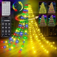 30+ Modes Ring Christmas Tree Lights Indoor Outdoor - 7.5Ft x 12 Lines 336 LED E
