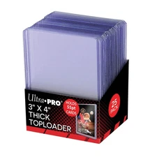 Ultra Pro 3" x 4" 25 Count Clear Action Packed 55PT Toploaders Storage Protector