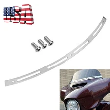 Chrome 4 Slotted Batwing Windshield Trim For Harley Street Electra Glide 1996-13