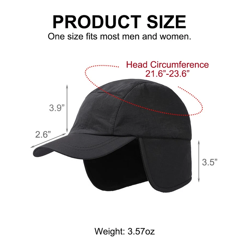 Gorra de béisbol térmica de lana para hombres y mujeres con visera orejeras sombreros deportivos de invierno Foto 2 de 4