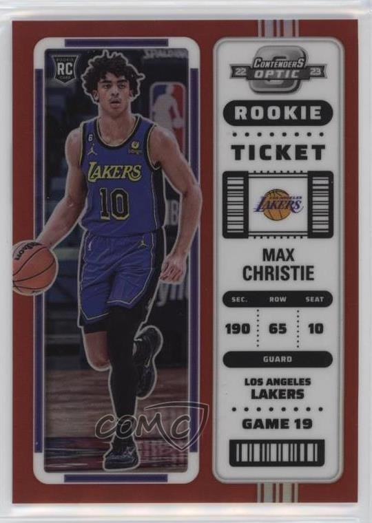 2022-23 Panini Contenders Optic Rookies Red Prizm Max Christie #15 4pn