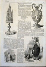 Old Antique Print Arab Cairo Hogarth Chiswick Vase Palissy Fine Art 1851 19th