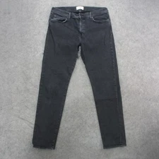 Baldwin 76 Slim Jeans Mens 36 Black Charcoal Smoke Made USA Stretch Denim