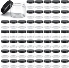 50 Pieces 4oz Plastic Jars with Lids Clear Round Cosmetic Container Empty Sto...