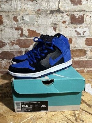 Nike Dunk High Pro SB Black Game Royal Jpack 305050-018 2014 Skate Shoes 10.5 