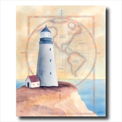 Lighthouse Map Lake Ocean House Landscape Wall Picture 16x20 Art Print