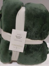Threshold Microplush Blanket Full/Queen Green