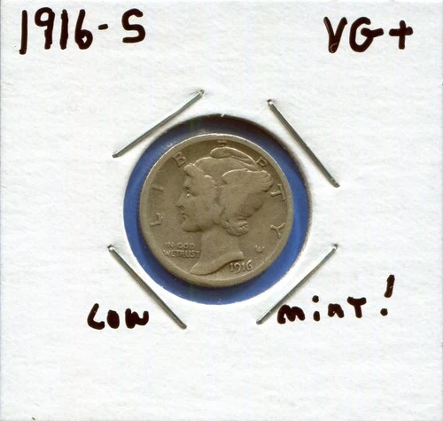 W@W 1916-s Mercury Dime !!!! ( Nice Coin !!!!)  VG+ !!!!!