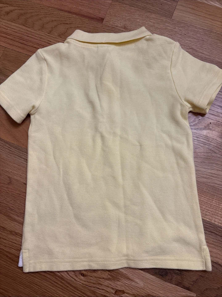 Camisa Polo Janie and Jack Niño Talla 3 Amarillo Suave Piqué Manga Corta Usada en Excelente Condición Foto 3 de 4