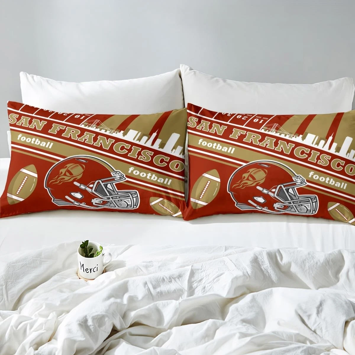 Football Bed Sheets Set Boys Bedding Set
