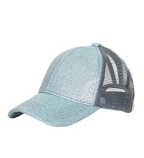 C.C 2-7 years Kids Children Girl Boy Glitter Ponytail Messy Bun Baseball Cap Hat