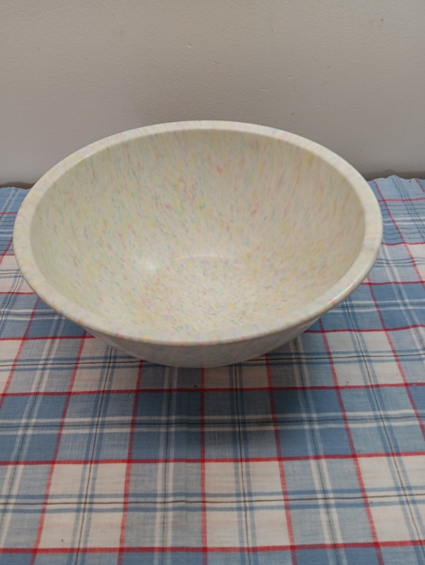 Vtg Brookpark Confetti Bowl 11.5” Melmac Melamine Mixing Splatter Multi Color