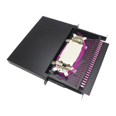 19'' LC Duplex OM4 Fiber Patch Panel Fully Populated Multi Mode Fiber Patch Panel