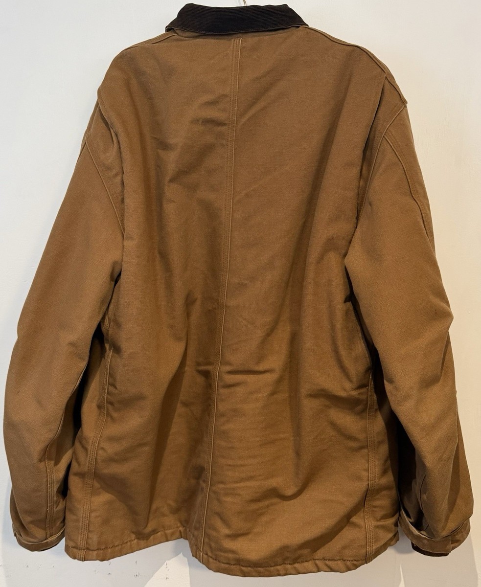 Carhartt FR Flame Resistant Brown Work Jacket Coors Banquet Patch