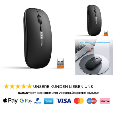 Kabellose Maus 2.4G Aufladbar Ultra Slim 2400 DPI USB Emp