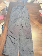Lands End Kids Black Snowpants size 8 ski Snow Winter