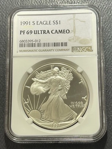 American Silver Eagle 1991S One Ounce Silver Coin: NGC PF 69 Ult Cam-BL9602853-2