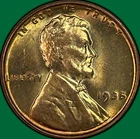 1935 Lincoln Wheat Cent Brilliant Uncirculated BU Coin #40093