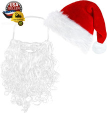 Santa Hats and Beard for Adults Christmas Costume Decorations Xmas Hats Santa Be