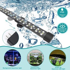 hygger RGB Aquarium Submersible Light 3 Rows Beads LED Strip with Controller
