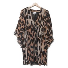 GANNI - Beige Black Brown Women's Dress