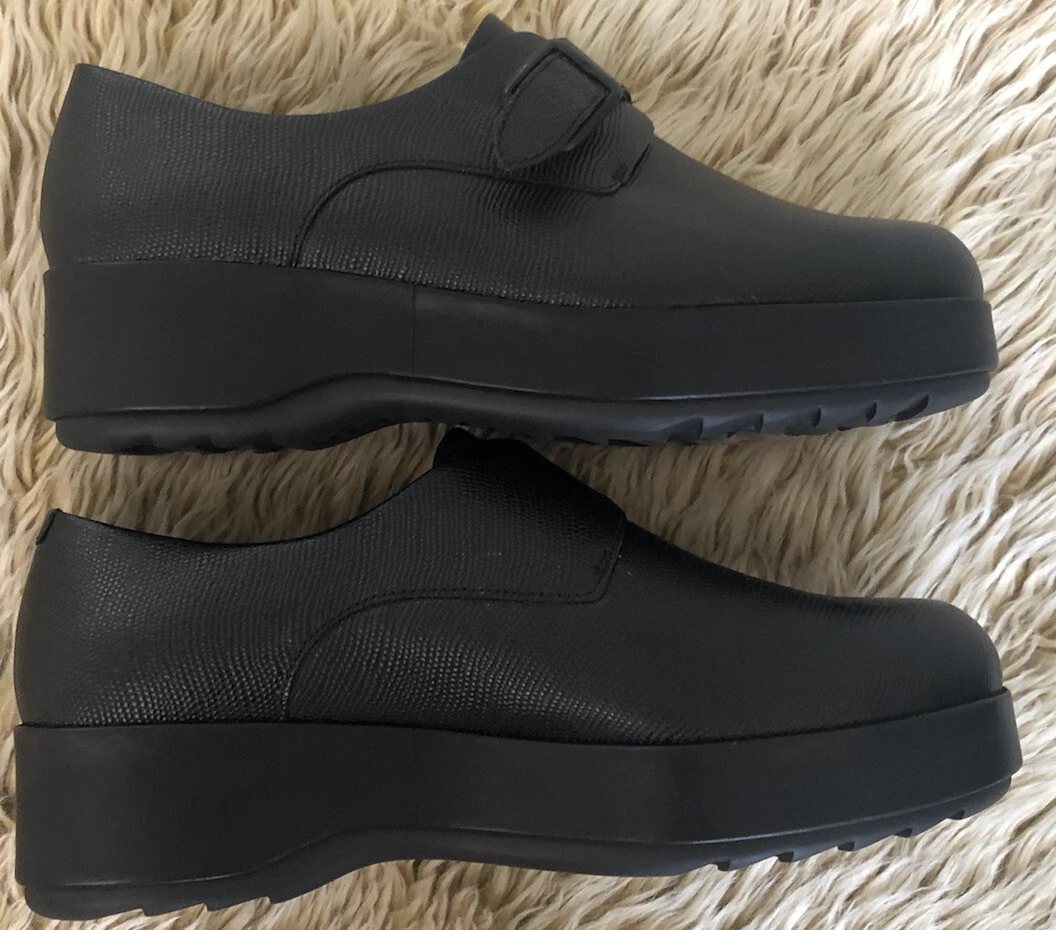 Camper Dessa Oxford Shoes 41 11 Textured Black Leather Strap