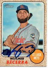 Wuilmer Becerra New York Mets 2017 Topps Heritage Minors Signed Card