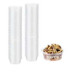 100 Pcs 0.5oz Gecko Food and Water Feeding Cups Reptile Feeder Bowls for Lizard