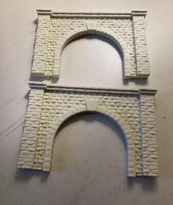 Ho Scale Tunnel Portal X2 Pair Model Train Diorama New Tan Set