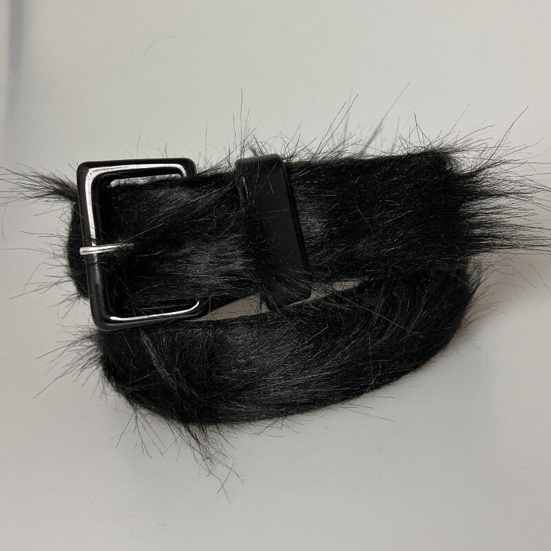 Women Men Faux Fur Waist Belt Tassel Belt Furry Cinch Waistband | eBay