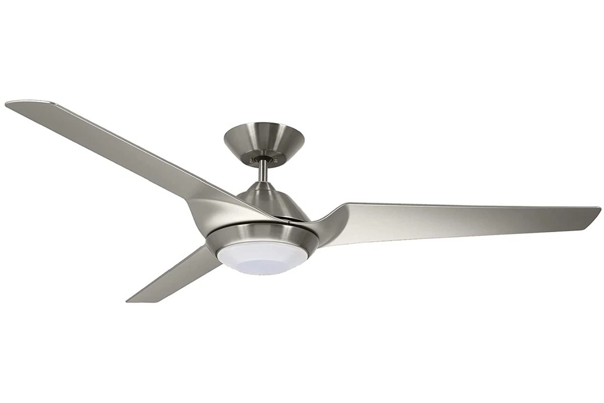 Luminance Kathy Ireland Home Sweep Eco 60u0026#034; WiFi Smart Ceiling Fan,  Brushed Steel | eBay