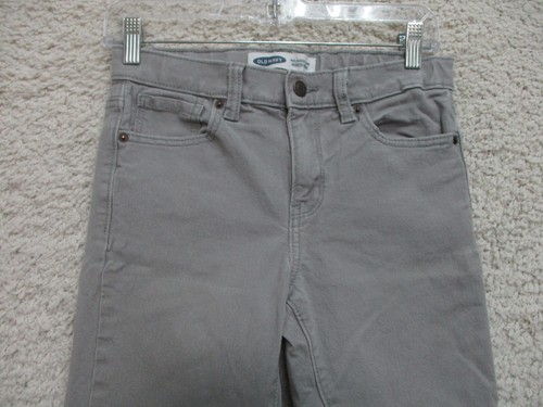 Old Navy Jeans 12 Girls Youth Size Gray Denim Relaxed Slim Straight Light Wash - Picture 2 of 11