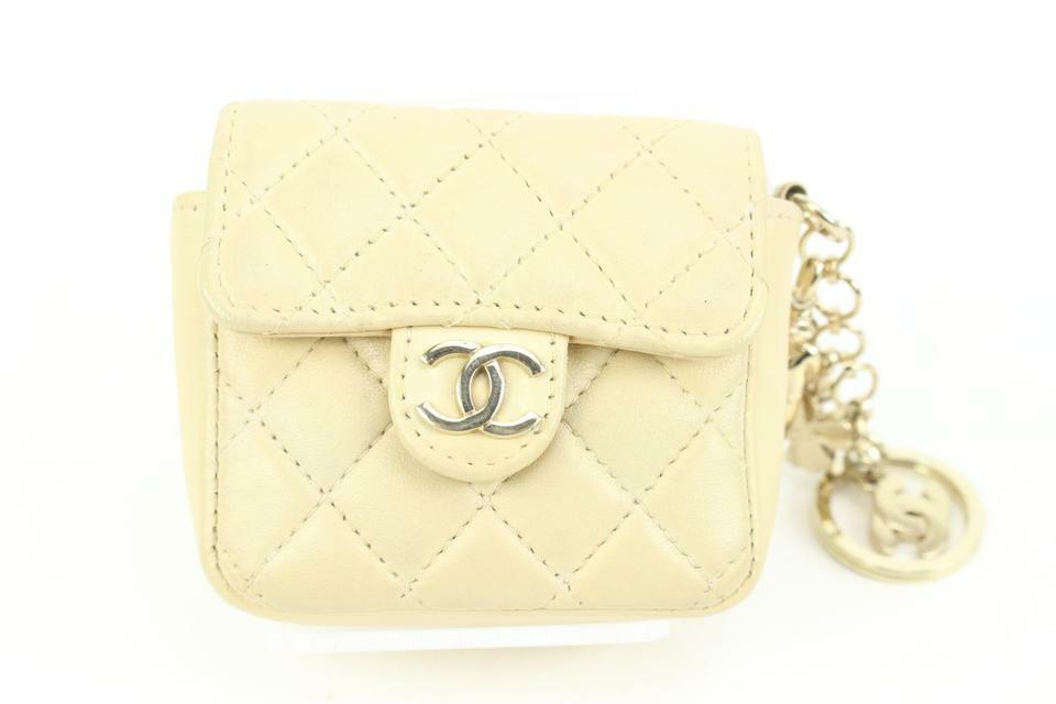 CHANEL Calfskin Quilted Mini French Riviera Flap Beige 716743