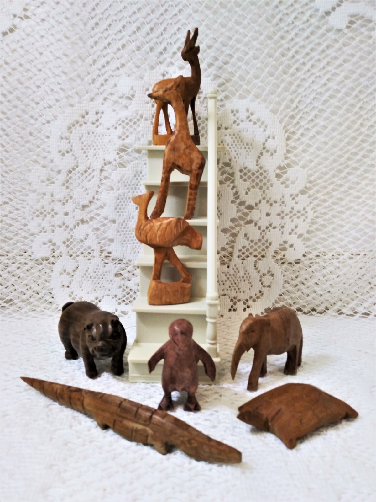 Vintage Hand Carved Wooden Animal Figures ~ Miniatures ~ Sold ...