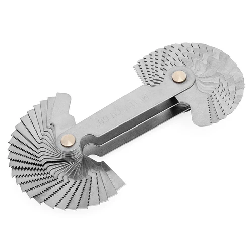 52 Blades Screw Thread Pitch Cutting Gauge Tools Metric & Whitworth Grip Measure