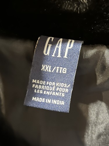 Gap Girls Black Faux Fur Jacket Kids Coat XXL - Picture 3 of 3