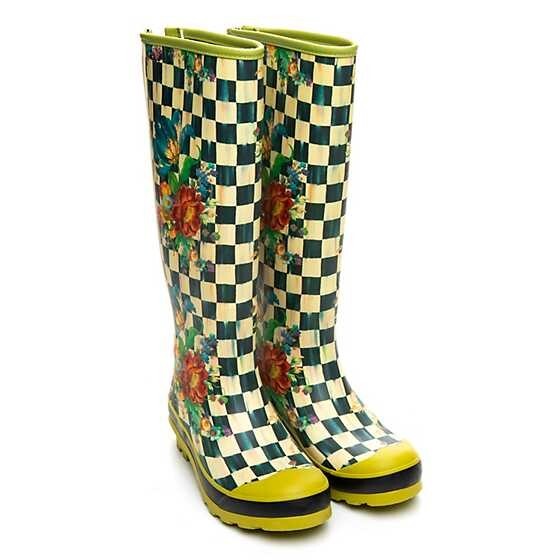 MacKENZIE CHILDS COURTLY CHECK TALL RAIN BOOTS SIZE 7 BNIB MacKENZIE CHILDS COURTLY CHECK TALL RAIN BOOTS SIZE 7 BNIB