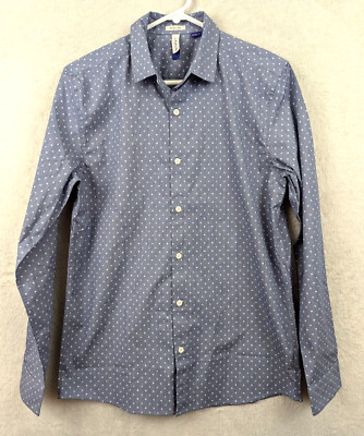 Artefact sz S Tall blue white floral Shirt buttons long sleeve top 0240