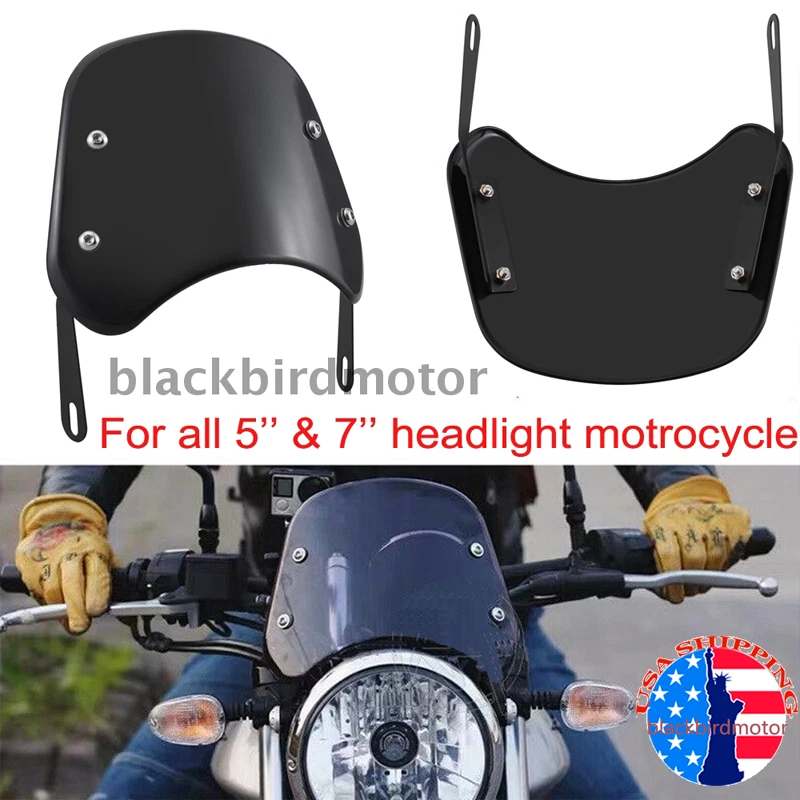 Faros delanteros negros 5-7" parabrisas universal para Yamaha BMW F650 Foto 4 de 4