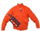 US Basic Nashville Orange Outdoor Polyester Fleece Black Trim Full Zip nEW
