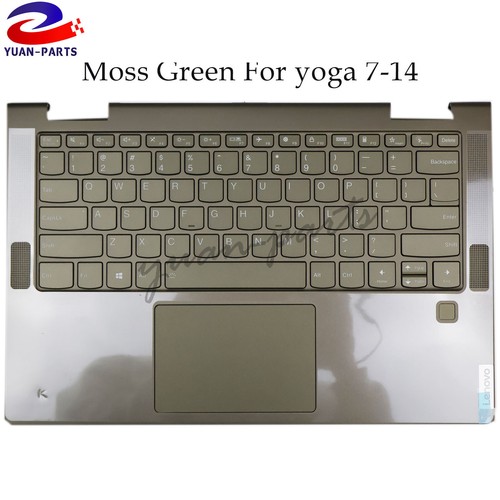 Lenovo Yoga 7-14ITL5 Palmrest Case Keyboard Backlit Moss Green AM1RW000110 US - Afbeelding 2 van 6
