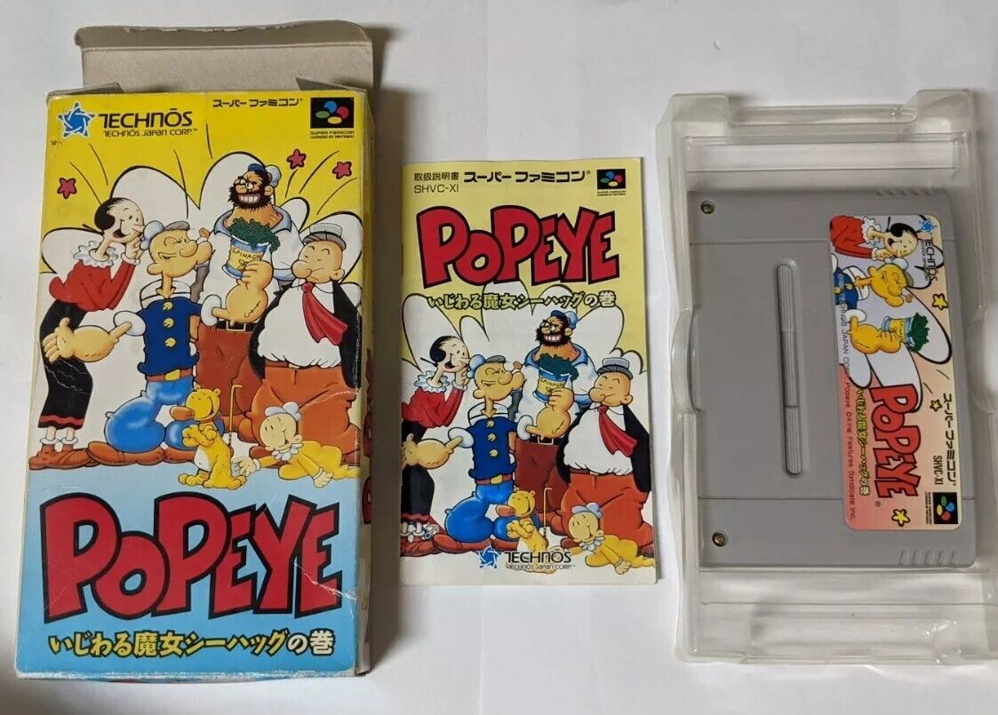 POPEYE ポパイ　スーファミ Popeye: Ijiwaru Majo Sea Hag no Maki [Nintendo Super Famicom