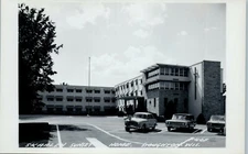 Postcard Wisconsin Stoughton Skaalen Sunset Nursing Home Old Cars RPPC
