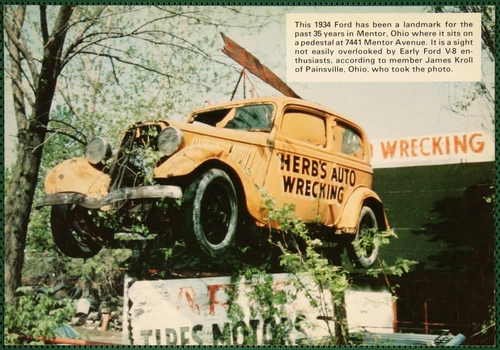 Herb’s Auto Wrecking 1934 Ford Mentor OH Vintage Magazine Print Photo 1978