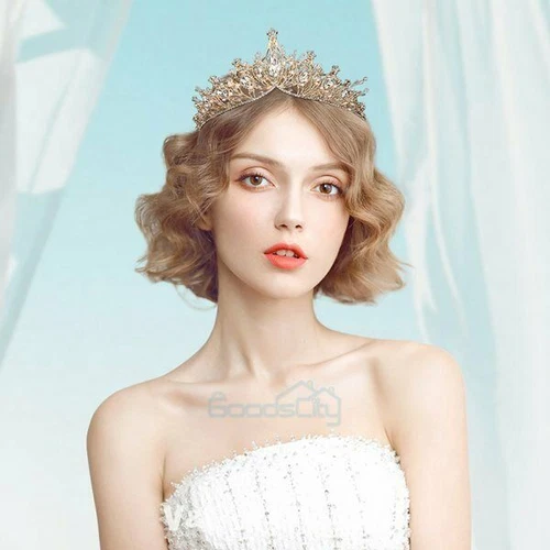 Coronas Tiaras Cristal Perla Novia Boda Corona para Mujer Princesa Tiara - Imagen 49 de 76