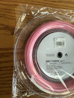 Yonex BG65 Ti Badminton String - 656ft 200m Reel. 0.70mm. Pink