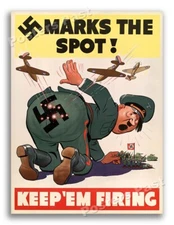 1942 World War 2 "Marks The Spot" WWII War Poster - 18x24
