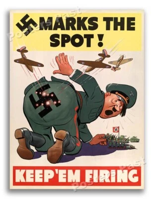 1942 World War 2 "Marks The Spot" WWII War Poster - 18x24