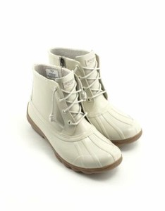 sperry saltwater duck boots cream