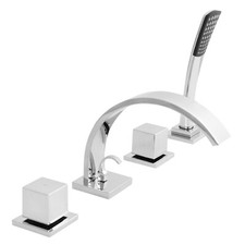 Welfenstein 4 Loch Wannenrandarmatur chrom Wannenrand Armatur Badewanne WRA-78C